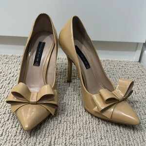 Nude Patent Leather pump heels
